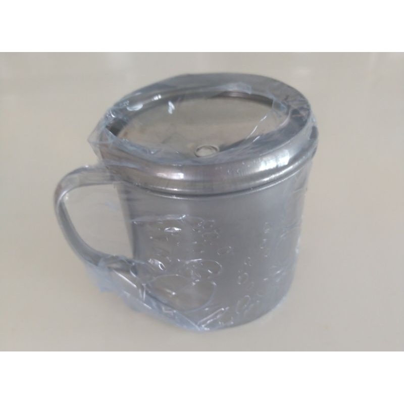 全新 不鏽鋼有蓋鐵杯 水杯 鋼杯 直徑8公分 超低價出清