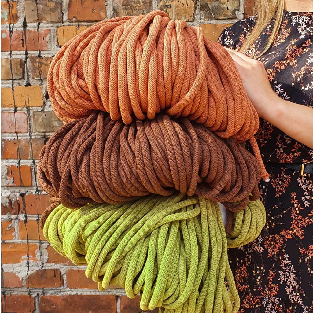【波蘭 Bobbiny 9mm 橘黃色】多色 在台現貨 編織棉繩 綠色環保 手作線材 包芯 單股 Macrame DIY