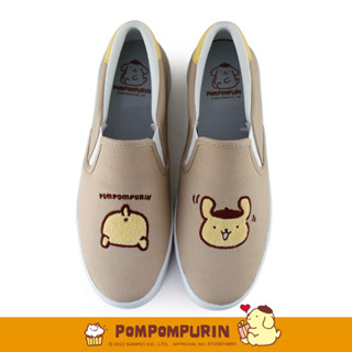 Paidal x Pompompurin 布丁狗屁屁不對稱休閒鞋懶人鞋不彎腰鞋-奶茶