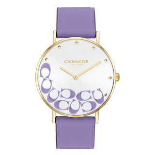 COACH Perry 優雅紫 公司貨CC皮帶女錶 CO14504134