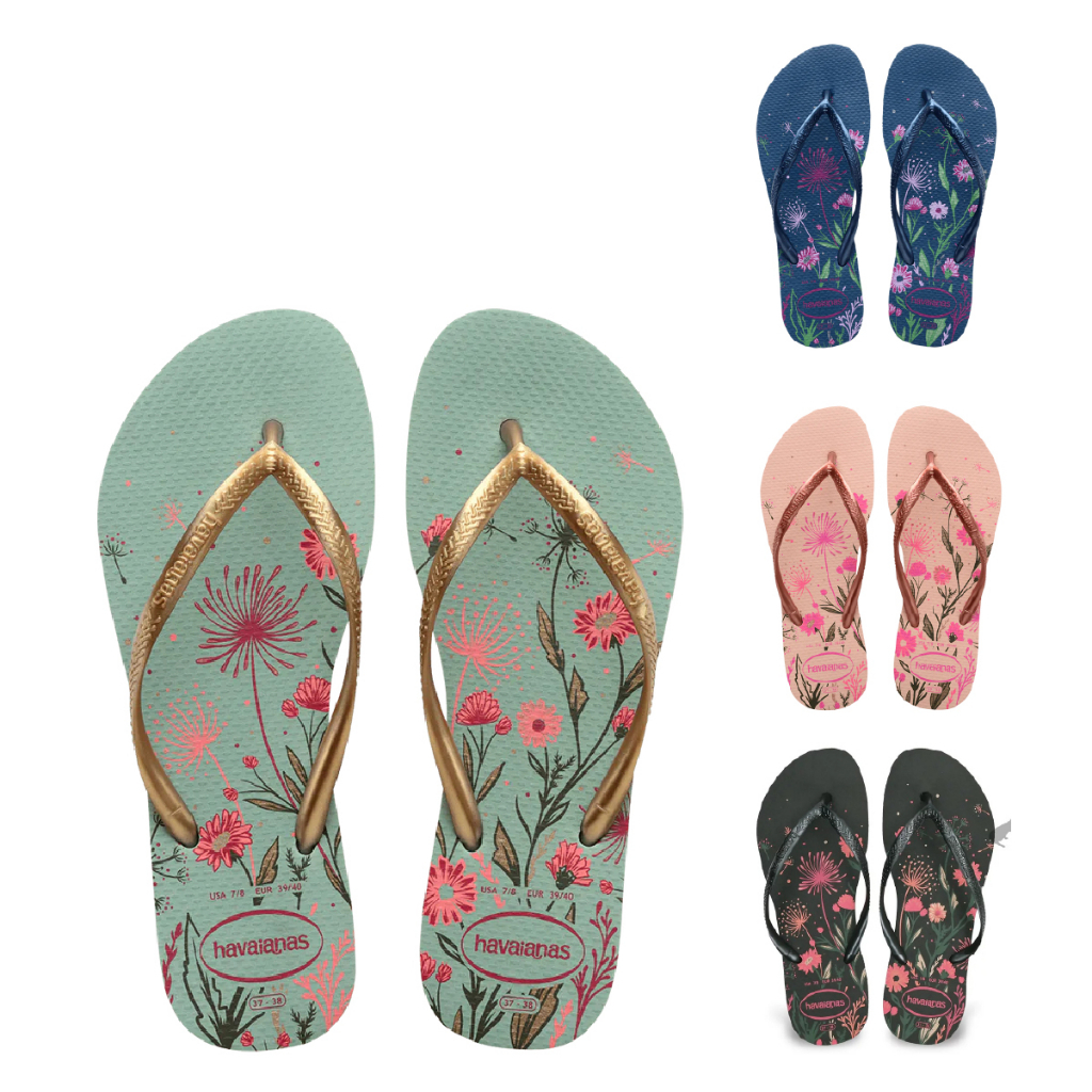 《Havaianas 哈瓦仕》 Flip Flops  Slim Organic女款 花卉拖鞋 4132823 公司貨