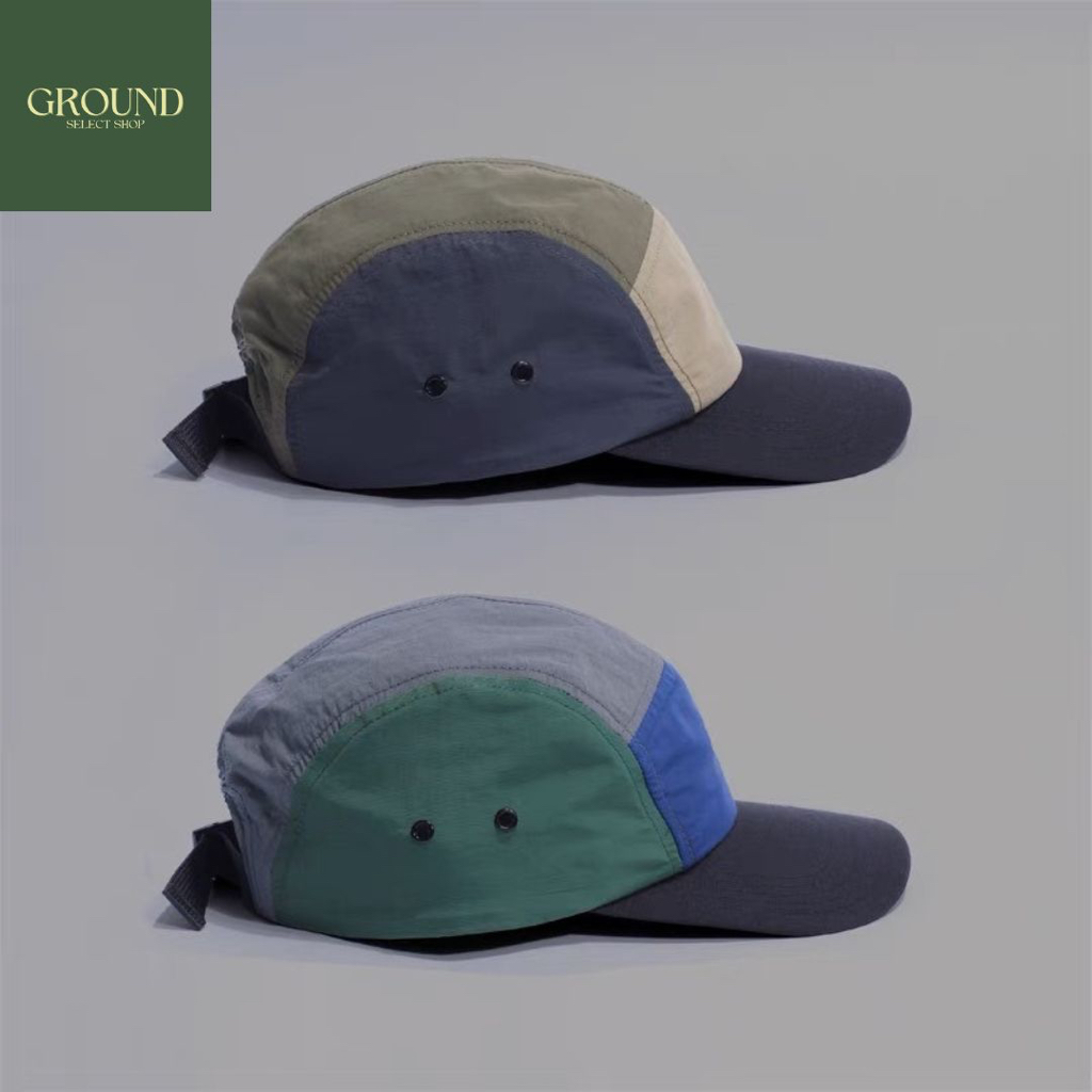 『GROUND』拼色防潑水機能平沿帽