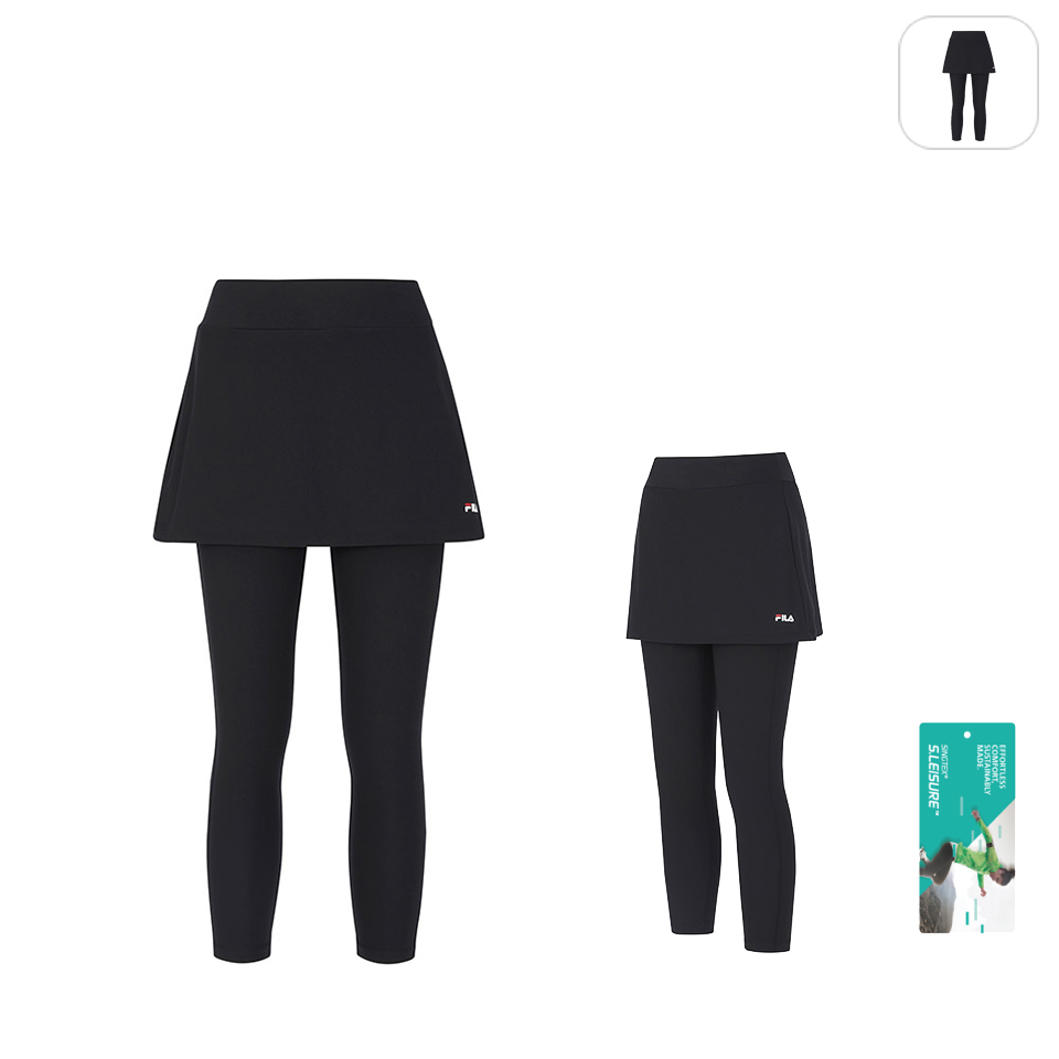 【FILA】女性 針織裙褲-黑色 5PNW-5607-BK