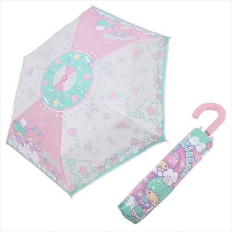 日本進口 雙子星 kikilala 彎柄式摺疊傘 兒童用折傘 折傘 雨傘 折疊傘 雨傘 53CM 開學用品 攜帶式雨傘