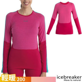 【Icebreaker】女 款 美麗諾羊毛 圓領長袖上衣 200 Sonebula 控溫排汗T恤_桃紅_IB0A56SX