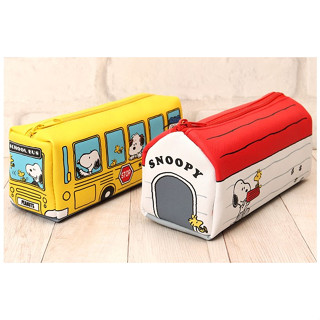 ♡松鼠日貨♡日本 正版 snoopy 史努比 歐拉夫 奧利佛 塔克 校車 巴士 狗屋 造型 筆袋 收納袋 收納包 置物包