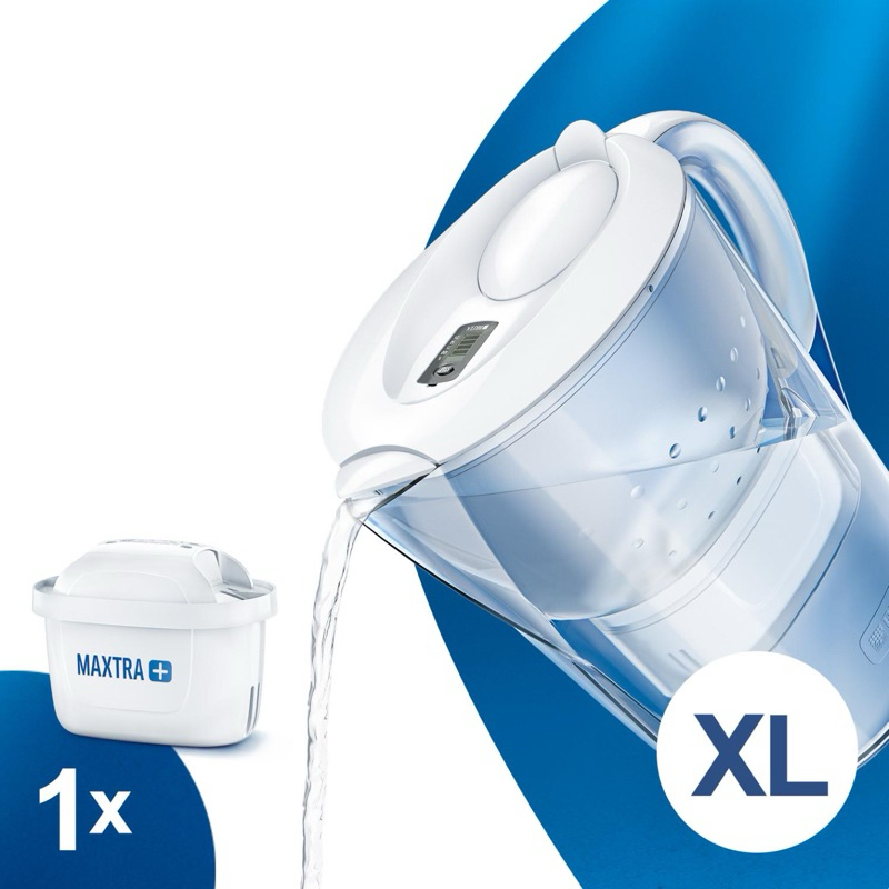 德國BRITA Marella XL 3.5L馬利拉濾水壺（白）+全效型濾芯