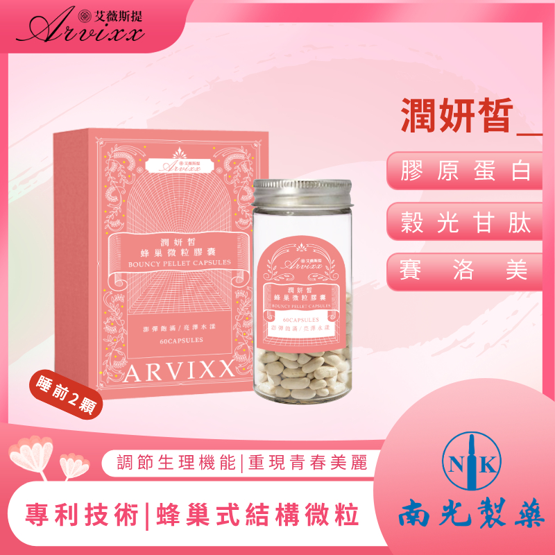 【南光製藥 艾薇斯提】💜潤妍皙60粒 | 青春美麗 | 膠原蛋白 | 穀光甘肽 | 賽洛美 | 玻尿酸