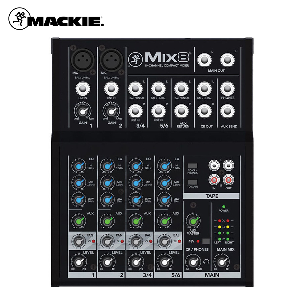 【Mackie】Mix8 8軌 混音器｜穎凱公司貨 2年保固