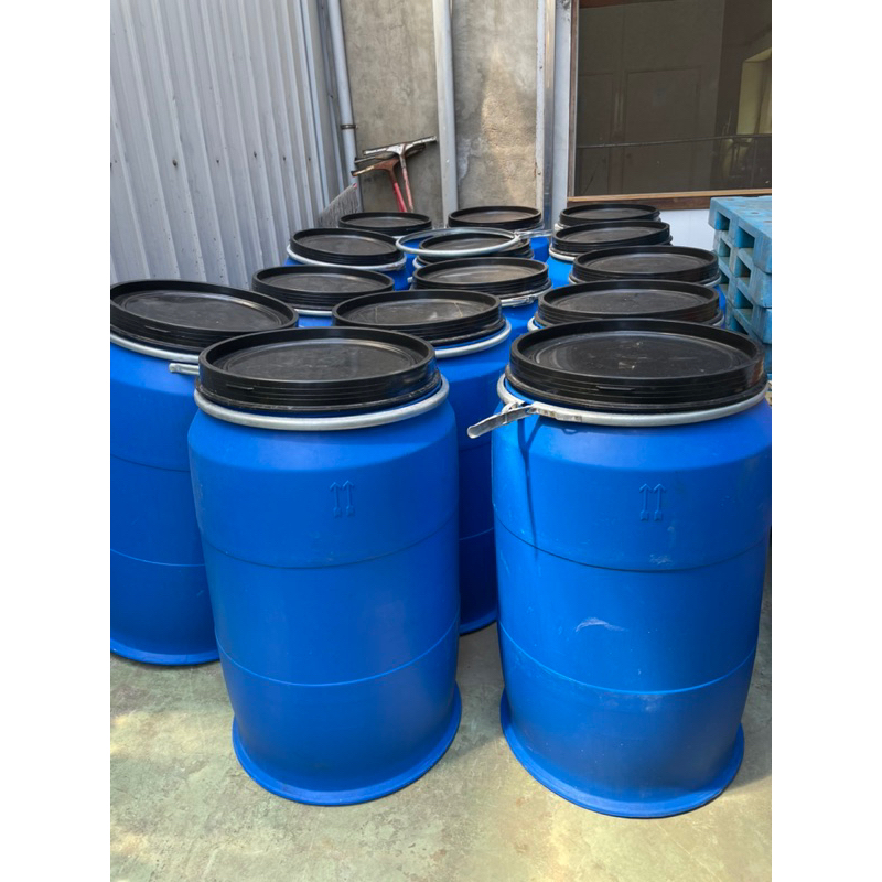 近全新200公升 藍色塑膠桶 化學桶 耐酸桶 密封桶 運輸桶 堆肥桶 廚餘桶 儲水桶   塑膠桶 餿水桶 法蘭桶