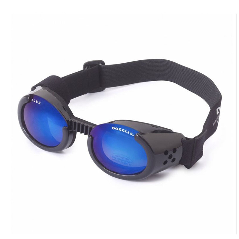 美國Doggles-閃亮旋風黑/雷射鏡面-護目鏡-寵物太陽眼鏡-抗UV護目鏡-護目