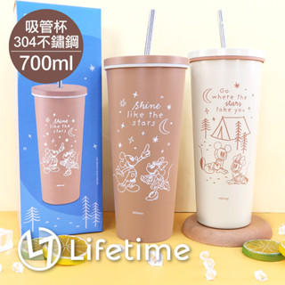 ﹝迪士尼不鏽鋼吸管杯700ml﹞正版 水壺 附吸管 304不鏽鋼 水瓶 保溫杯 吸管杯 米奇 米妮〖一生流行館〗