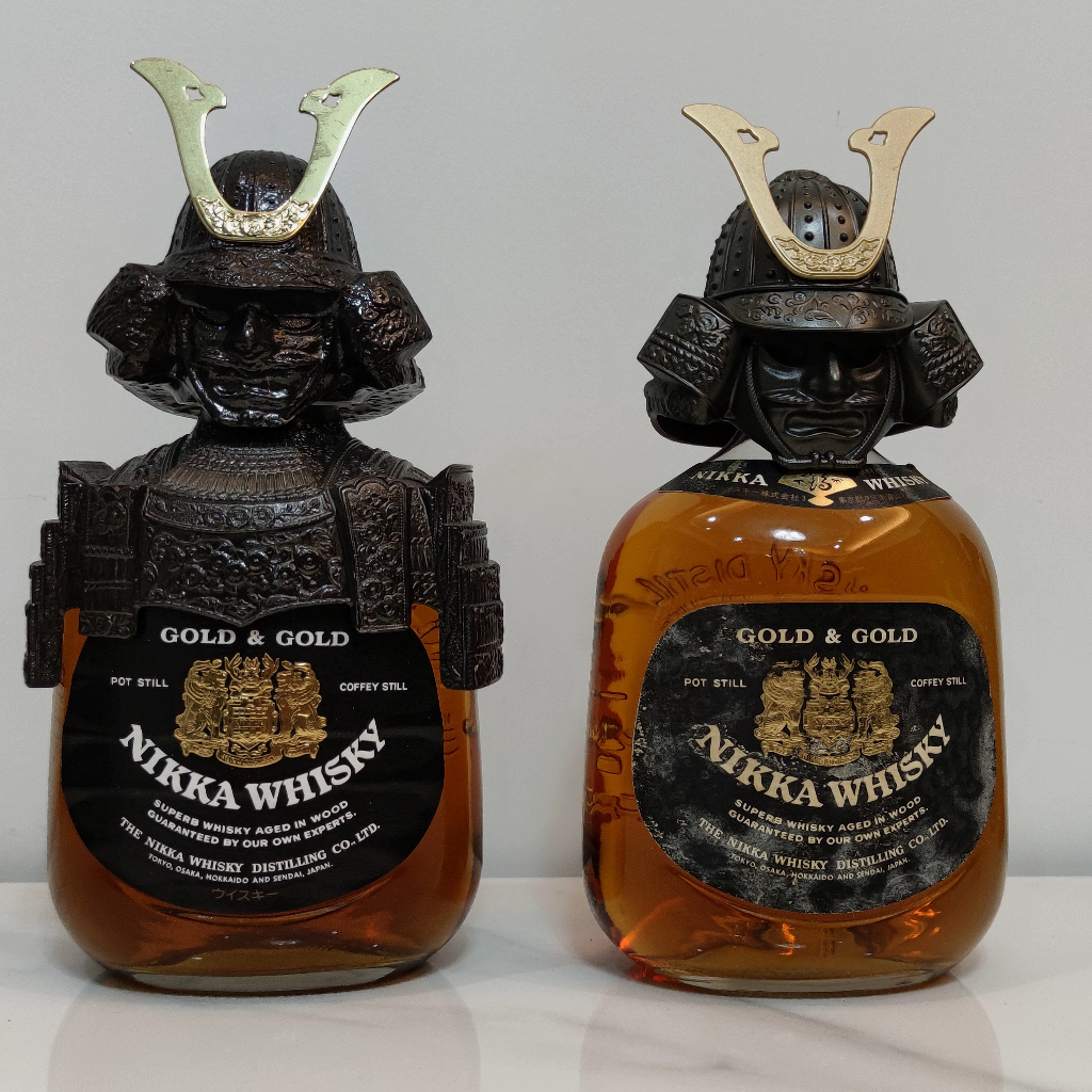 日本 Gold Nikka Whisky 同款 武士頭造型威士忌空瓶配件 武士 盔甲 鐵甲 擺飾 裝飾 酒瓶 收藏