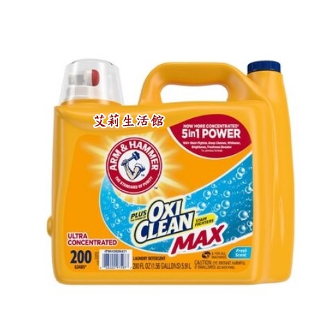 【艾莉生活館】COSTCO ARM &amp; HAMMER 鐵鎚牌 強效洗衣精-添加小蘇打粉 5.91公升 / 200蓋次