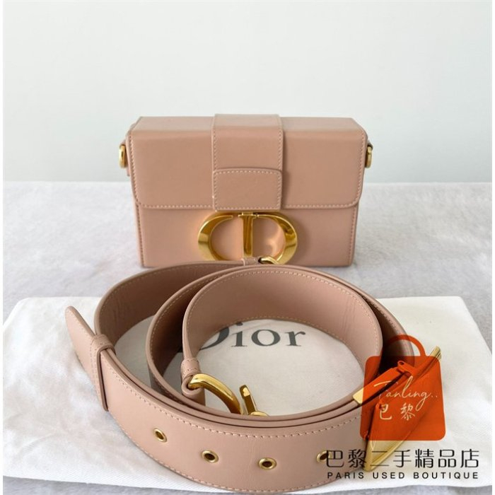 二手99新 Dior 迪奧 30 Montaigne Mini Box 粉色 迷你 蒙田包 盒子包 單肩包 斜斜挎包