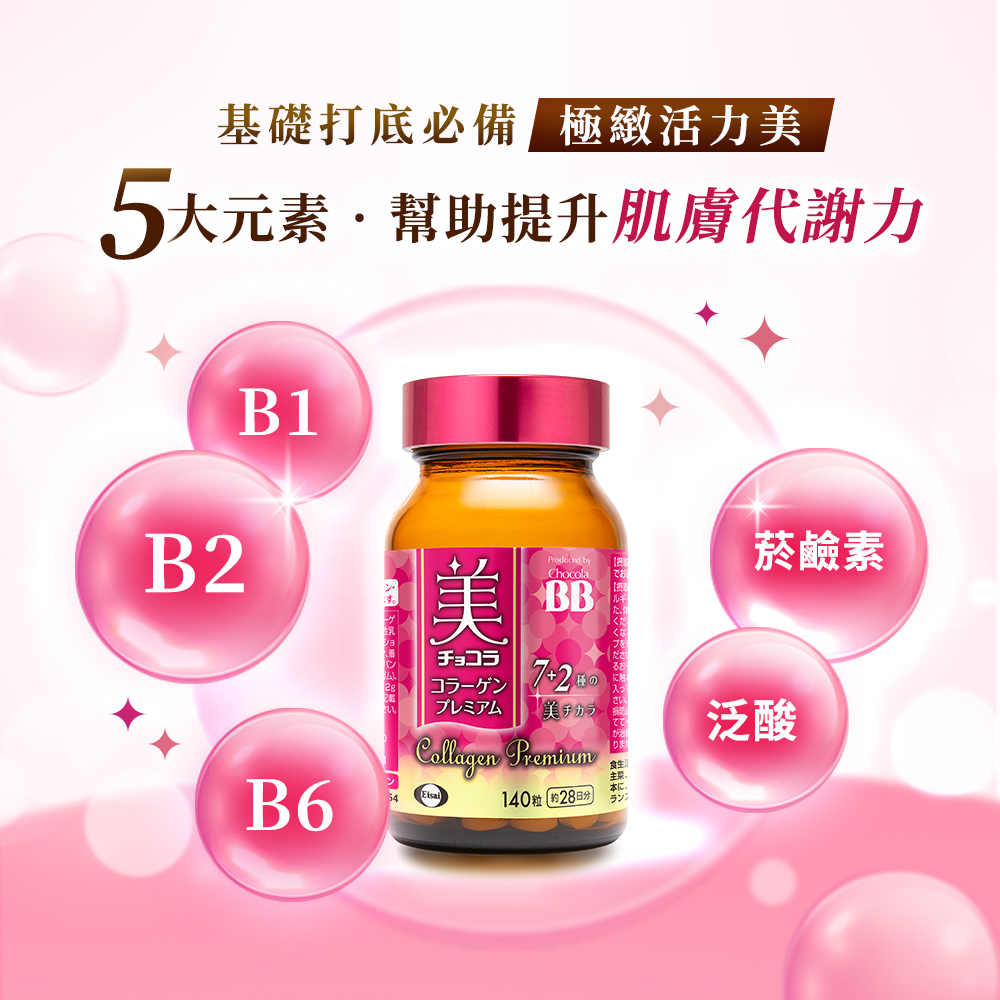 〔Chocola BB〕俏正美BB 極緻膠原錠 140粒 全新7加2美容配方 添加乳酸菌及鐵 郭雪芙代言推薦