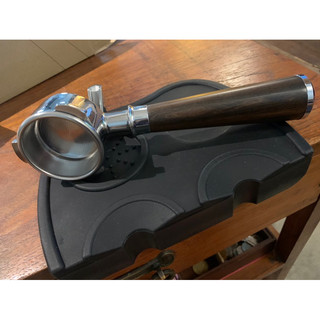 BREVILLE鉑富875/878/880咖啡機不銹鋼雙嘴手柄54mm粉碗過濾9SAGE 三耳雙嘴手柄 黑酸枝實木手柄