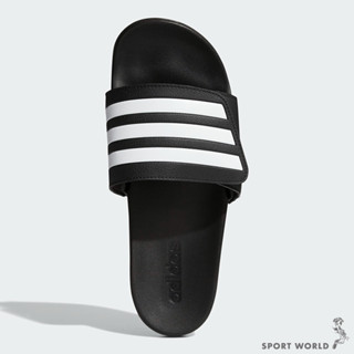 Adidas 男鞋 拖鞋 魔鬼氈 ADILETTE COMFORT ADJ 黑白【運動世界】GZ8951