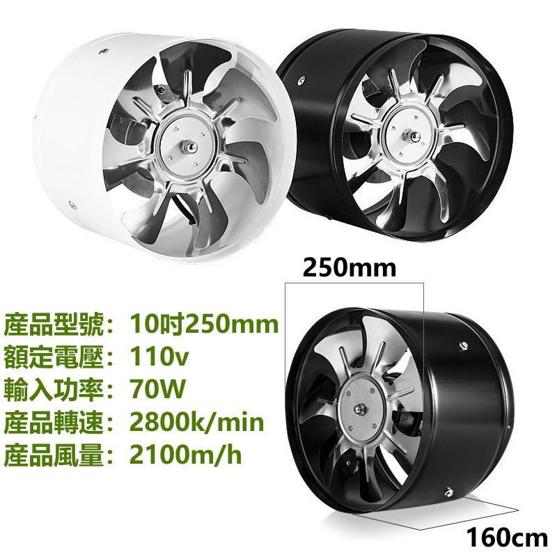 七葉片圓型10吋排風扇