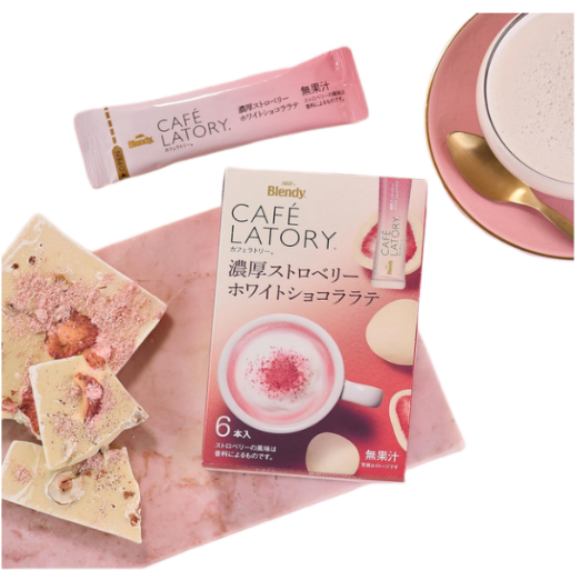 【現貨】日本進口 AGF Blendy Cafe Latory 濃厚 草莓白巧克力拿鐵 無咖啡因