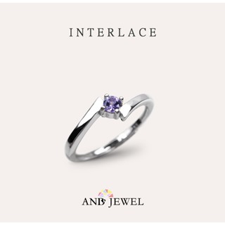 [AND] 丹泉石 藍色 紫色 圓形 3mm 戒指 蛻變系列 Interlace 天然寶石 珠寶銀飾 安的珠寶