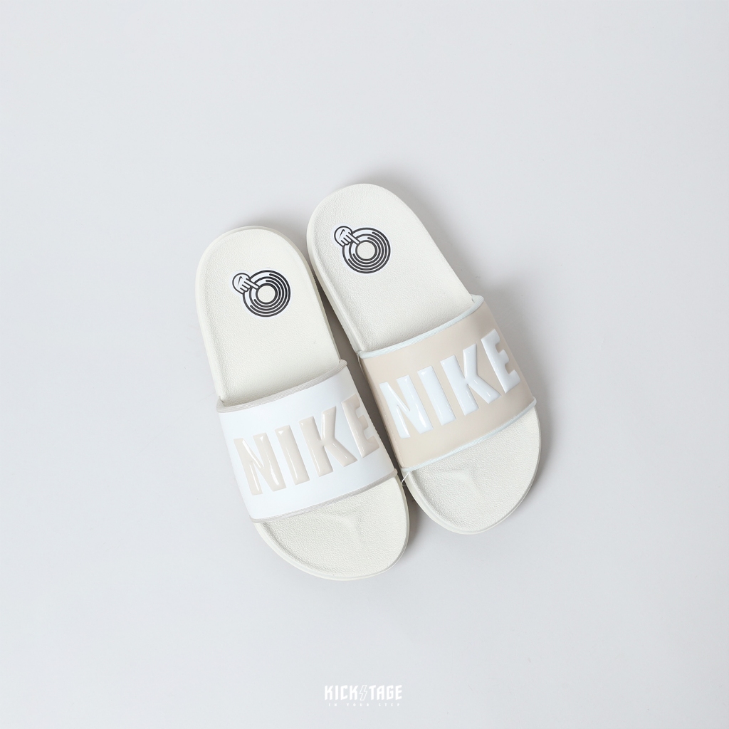 NIKE OFFCOURT SLIDE 雙色奶茶 立體LOGO Q彈 泡棉 休閒 拖鞋 【FQ7005-131】女鞋