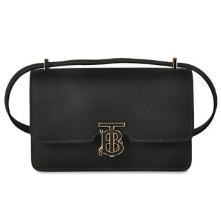 BURBERRY TB Frances粒紋牛皮迷你肩背包 斜背包(黑色)｜GoBrand購名牌