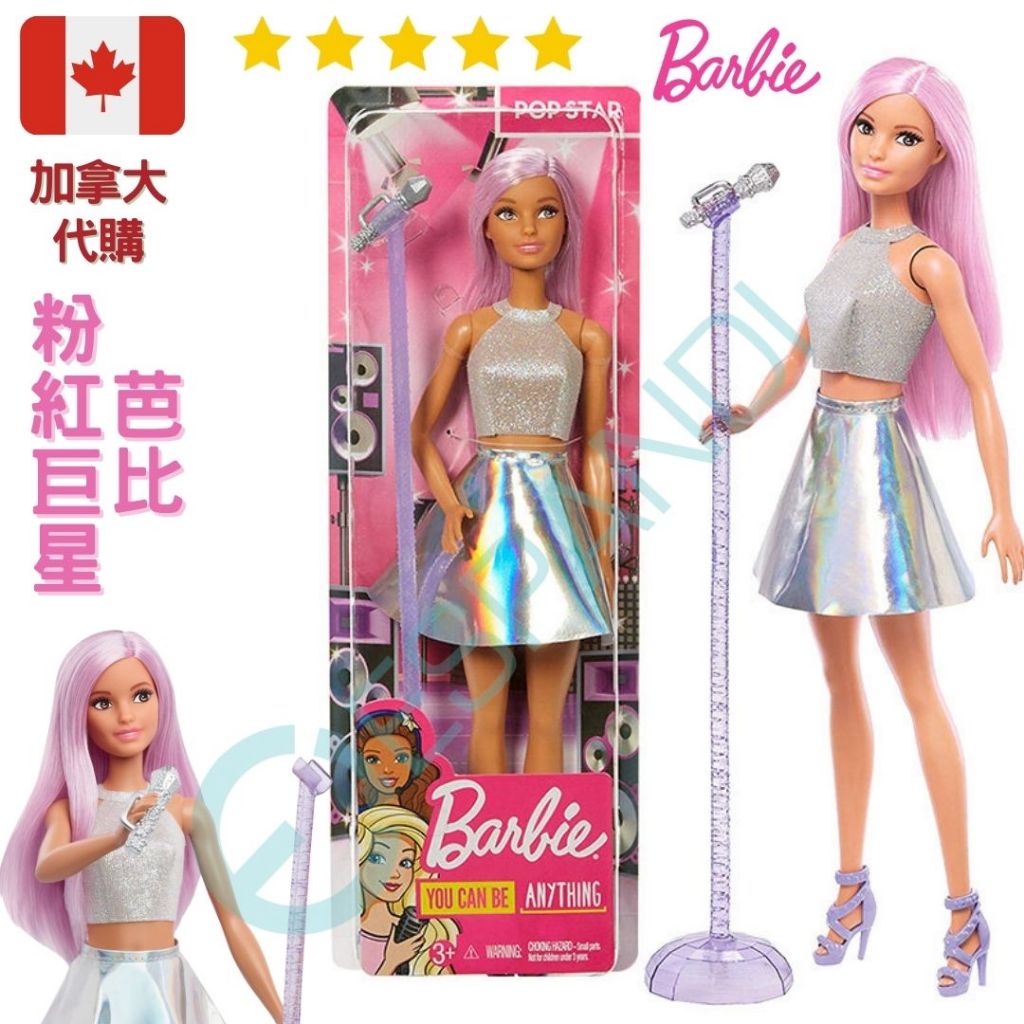 【義班迪】加拿大 正版 Barbie 芭比娃娃 Pop Star Doll 粉紅巨星芭比 歌手芭比娃娃 芭比洋裝