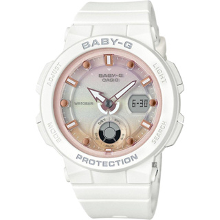 CASIO 卡西歐 Baby-G 海洋渡假 霓虹手錶-白(BGA-250-7A2)