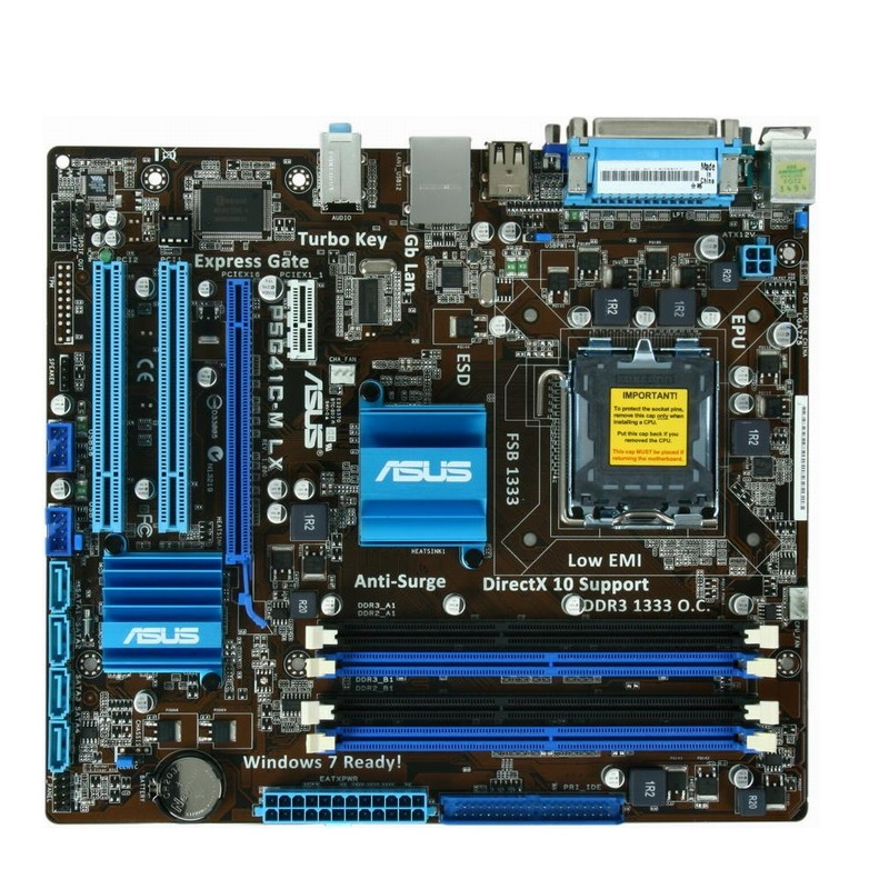 華碩P5G41C-M LX全固態電容775腳位主機板、記憶體可支援DDR2、DDR3 ( 禁止混插 ) 二手良品、附檔板