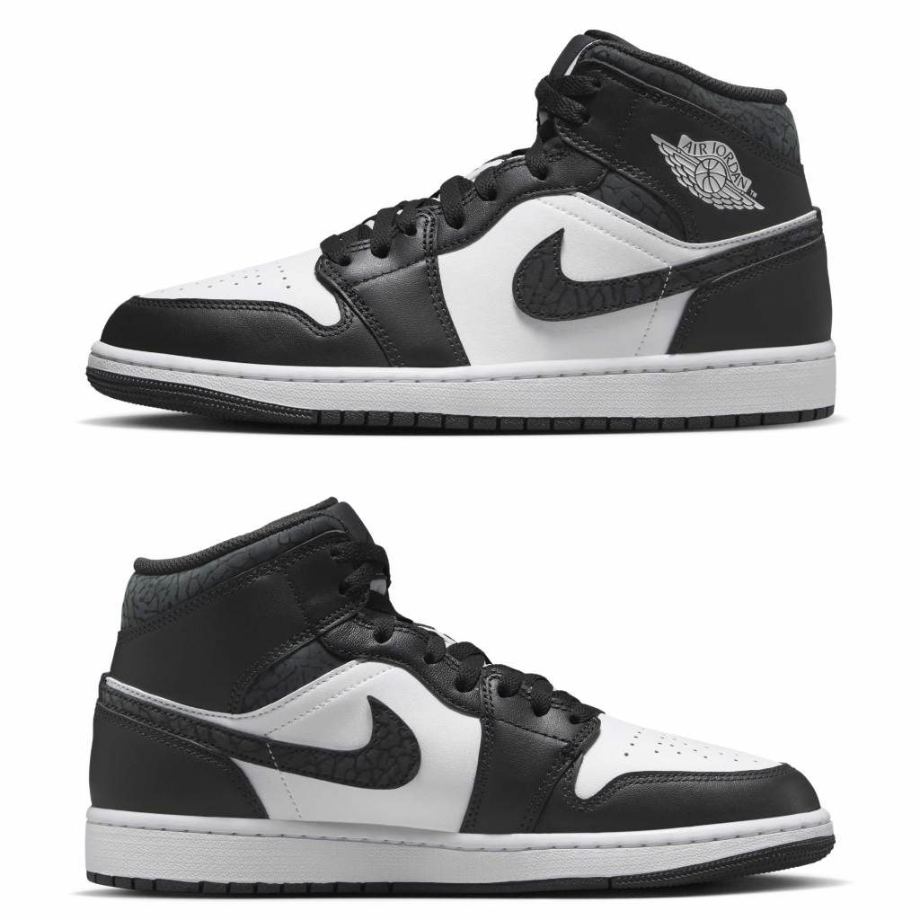 [歐鉉]NIKE AIR JORDAN 1 MID SE 黑白 爆裂紋 AJ1 運動鞋 男鞋 FB9911-001