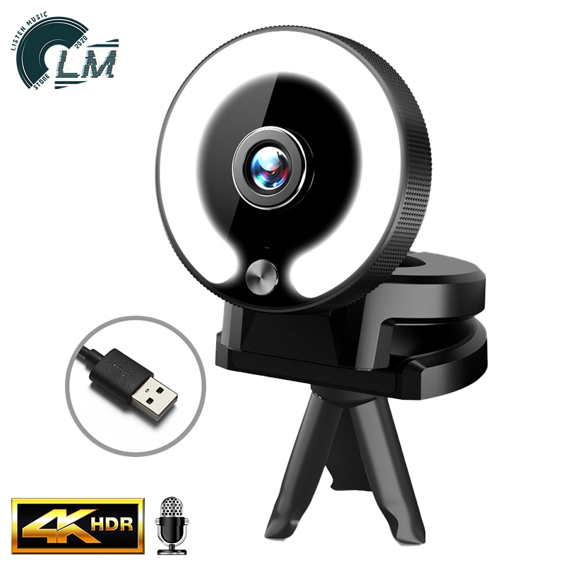LM 4K 超高清 視訊鏡頭 專業視訊鏡頭 免驅動安裝 三段調光 視訊鏡頭 攝像頭 視訊攝影機 視訊攝像頭 直播鏡頭