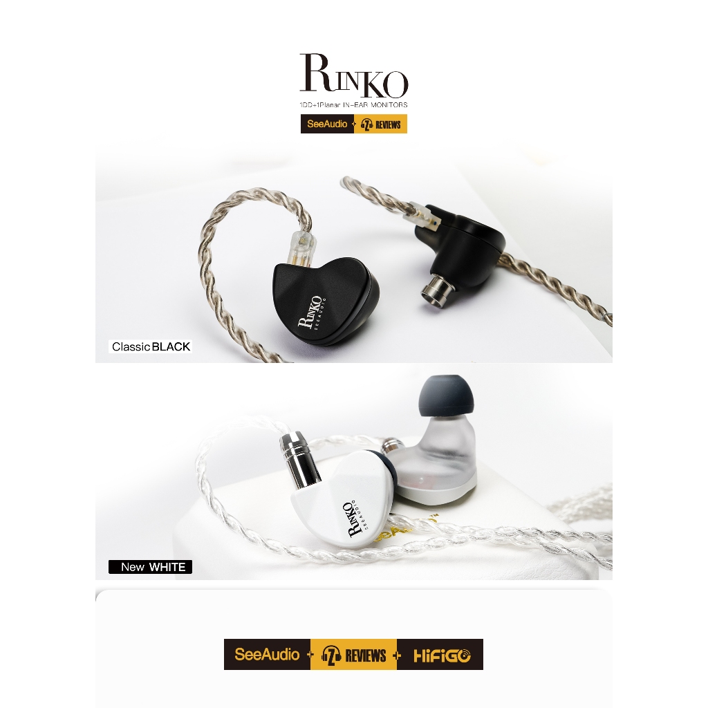 SeeAudio x Z Review Rinko 白色限定版 一平板單體+一動圈混合 低頻BASS耳機 公司貨
