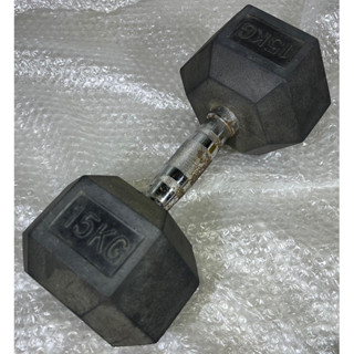 ◢ 簡便宜 ◣ 二手 六角包膠 啞鈴 15公斤 6角形 胸肌 二頭肌 15kg 舉重 重訓 重量訓練