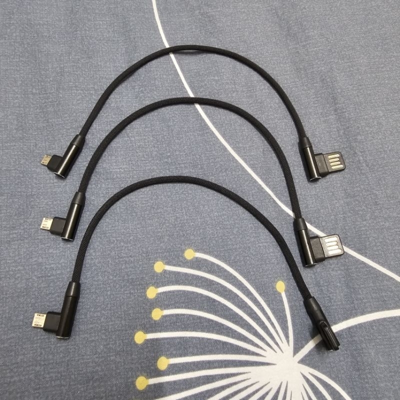Micro USB充電線 雙面USB公 兩邊充電接口L型 總長度26公分