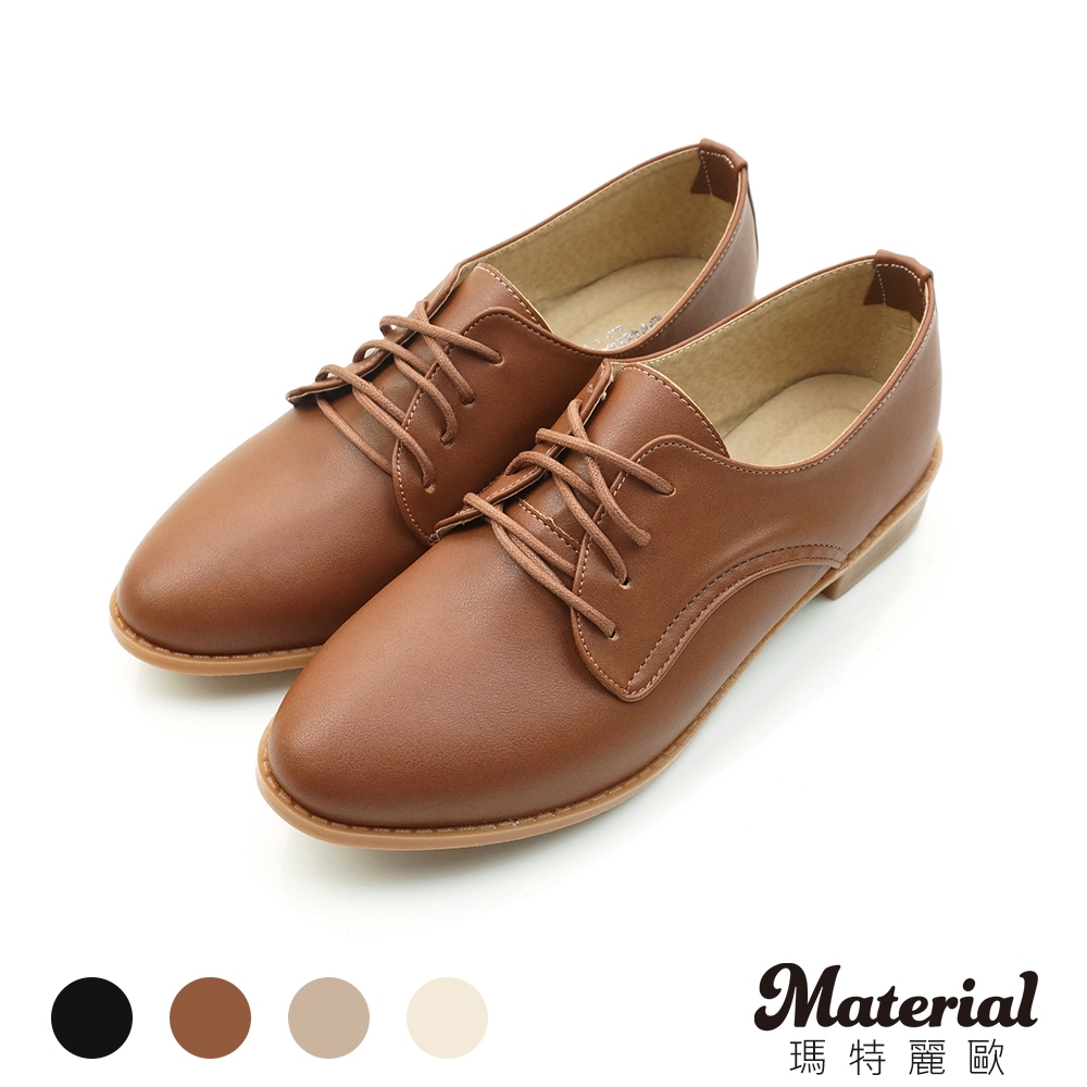 Material瑪特麗歐 【全尺碼23-27】牛津鞋 MIT經典綁帶包鞋 T52820