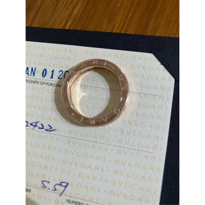 寶格麗BVLGARI 單環 歐圍59 玫瑰金戒指 18k金