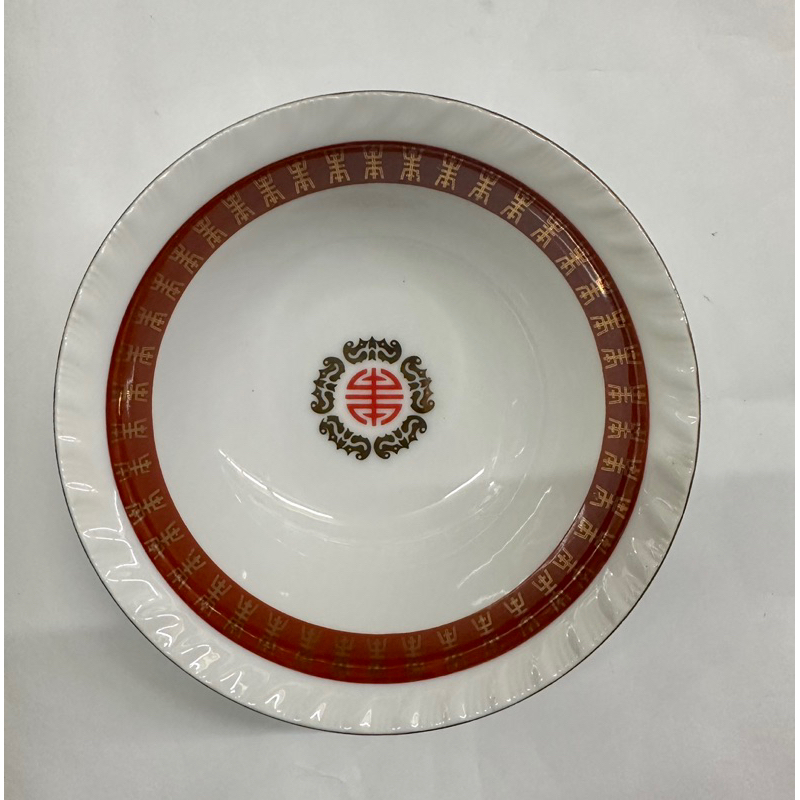 台灣早期大同窯一級紅印6吋（15.5公分）、9吋（23公分）描金售字碗公