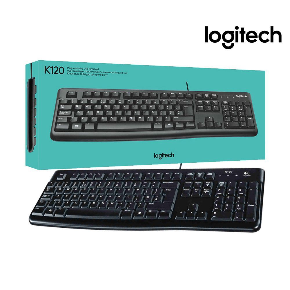 羅技 logitech K120 鍵盤 防潑濺 低噪音 全尺寸 有數字鍵 USB有線鍵盤 中文注音版