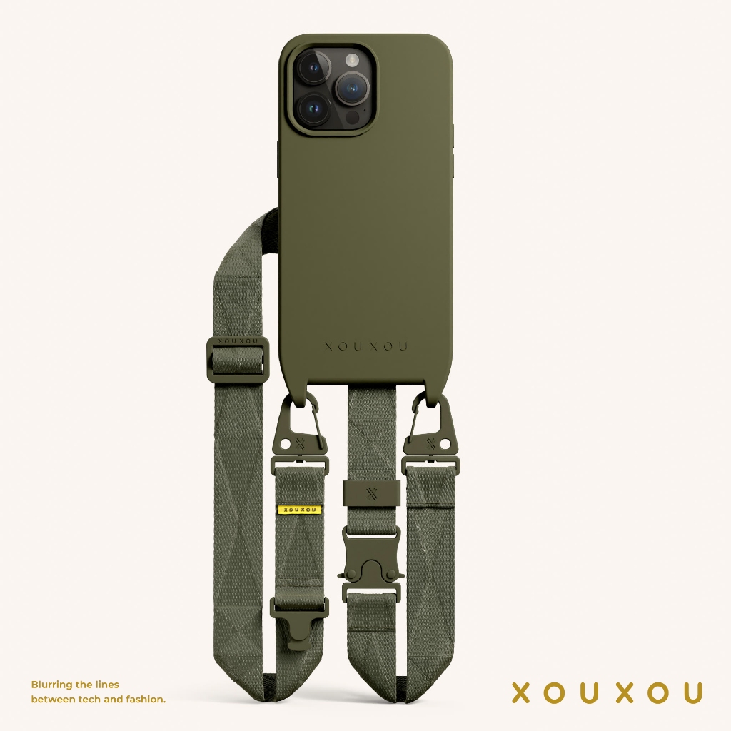 XOUXOU / 28mm多功能背帶手機殼組-軍綠色Moss