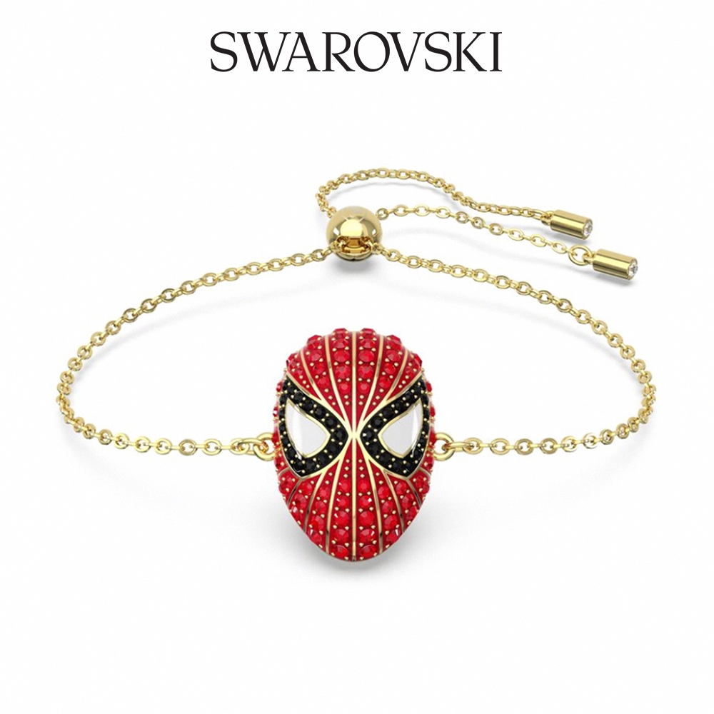 SWAROVSKI 施華洛世奇  Marvel Spider-Man 手鏈 紅色, 鍍金色色調