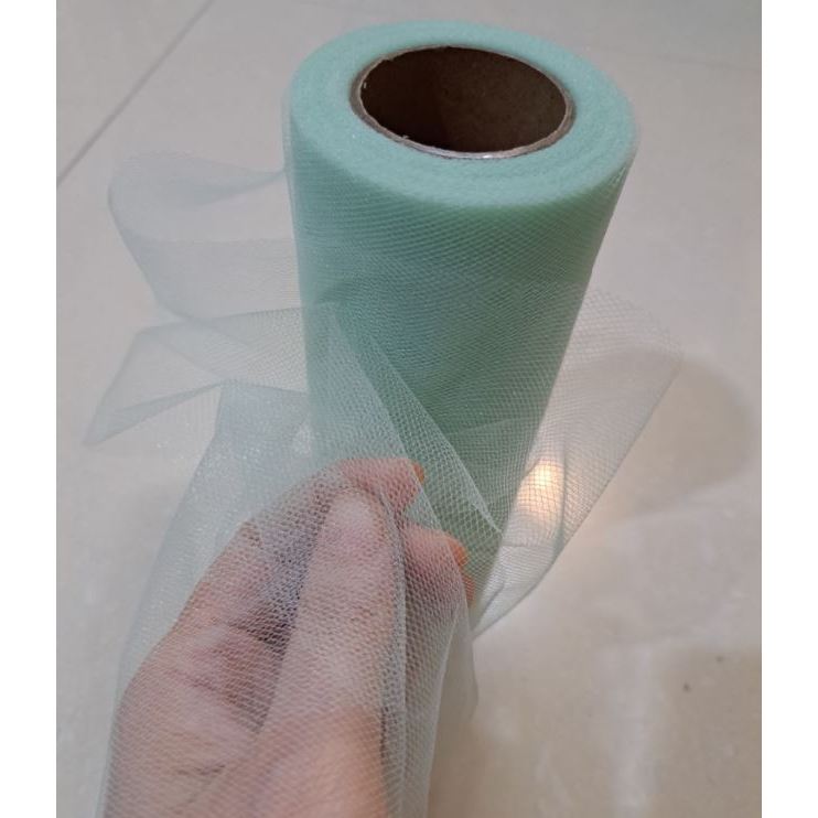 水綠色 紗網 15cm寬 整卷賣