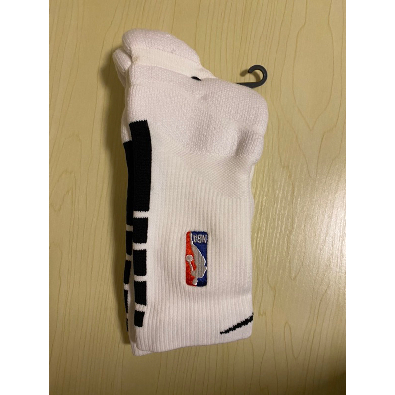 Nike NBA Grip Power 球員版 中筒籃球襪 白底黑