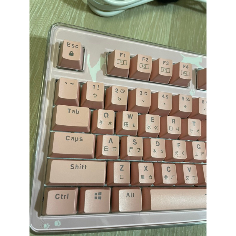 二手 iRocks 艾芮克 K76MN CUSTOM 粉色機械式鍵盤 粉色 降躁 有線鍵盤 靜音 茶軸