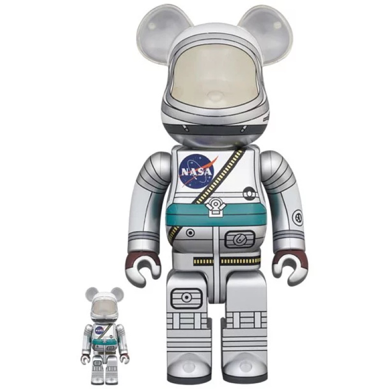 正版BE@RBRICK NASA 水星計畫 太空人 400% +100%  500%庫柏力克熊