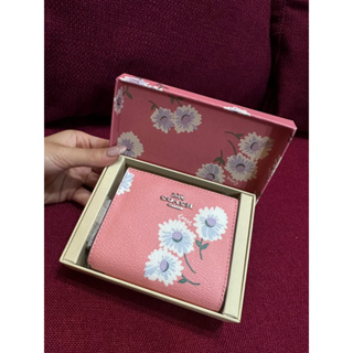 COACH 乾燥玫瑰圖案雙摺短夾禮盒