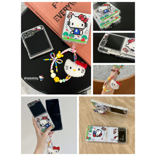 Samsung 三星Z Flip6摺疊機手機殼 磁吸畫素凱蒂貓 三星Galaxy zflip3 4 5翻蓋殼 防摔保護殼