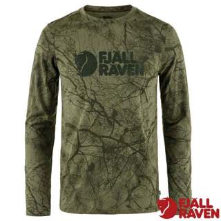 【Fjallraven 小狐狸】男 款 保暖長袖羊毛混紡排汗衣 Varmland Wool 圓領T恤 綠迷彩 86673