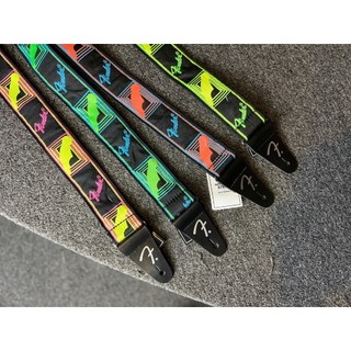 【名人樂器明誠店】Fender 螢光 印花 吉他 貝斯 背帶 Fender Neon Monogrammed Strap