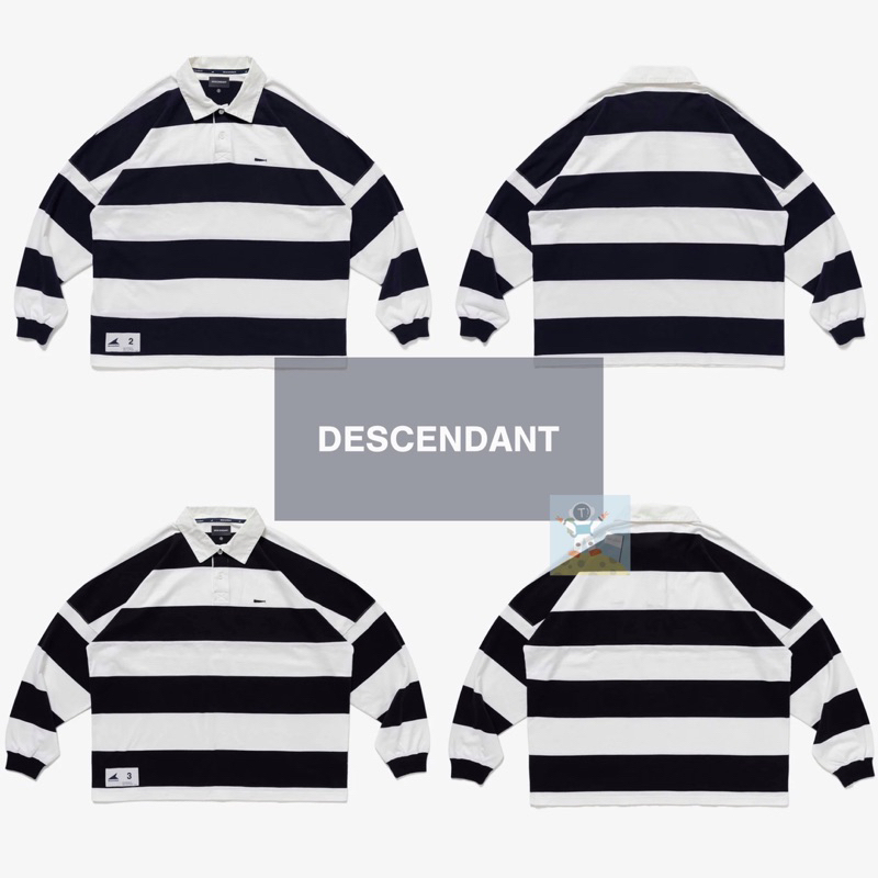 DESCENDANT 23AW BUOY STRIPE POLO LS 條紋 長袖T恤 POLO衫